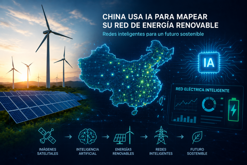 China utiliza inteligencia artificial para mapear toda su red de energía renovable y acelera el desarrollo de redes eléctricas inteligentes