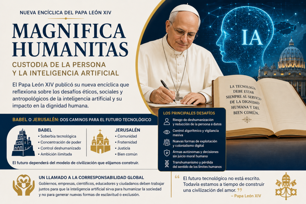 “Magnifica Humanitas”: el Papa León XIV publica una encíclica sobre inteligencia artificial, dignidad humana y el futuro de la civilización digital