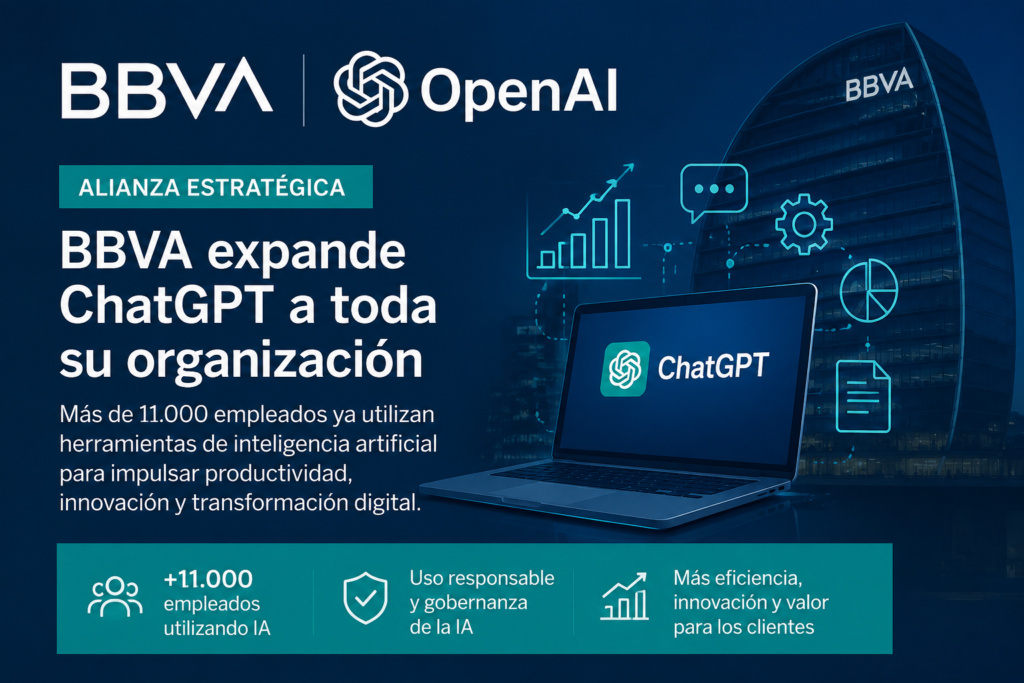 BBVA y OpenAI anuncian la expansión de ChatGPT a toda su organización para acelerar la transformación digital