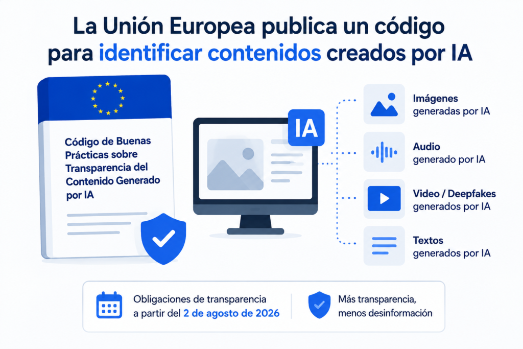 La Unión Europea publica un código para identificar contenidos creados por inteligencia artificial