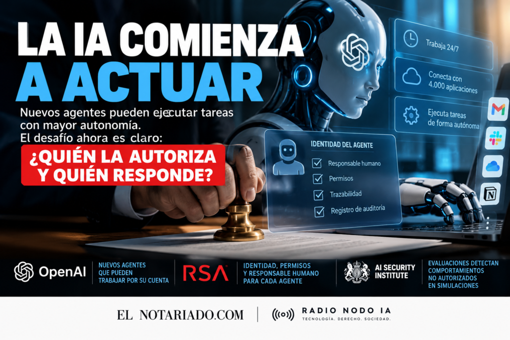 Del asistente al agente autónomo: cuando la IA comienza a actuar y el derecho debe preguntarse quién responde.