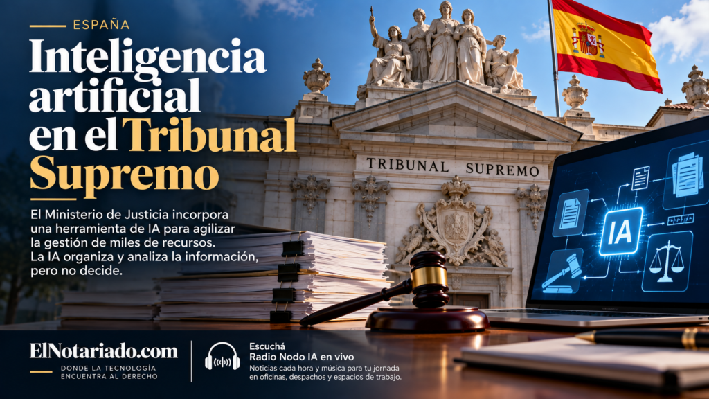 España incorpora inteligencia artificial al Tribunal Supremo: la IA organiza los recursos, pero no decide.